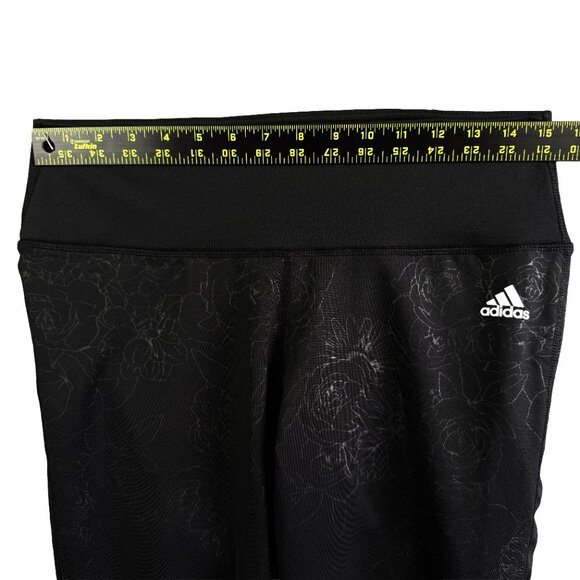 NWT ADIDAS CLIMALITE Embossed Black Floral Tights Active Leggings Women’s Size L - Picture 12 of 13